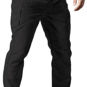 Men's Stretch Tactical Pants Waterproof Ripstop Fabric Cargo Pants Lightweight Casual Hiking Outdoor Work Pants (No Belt)