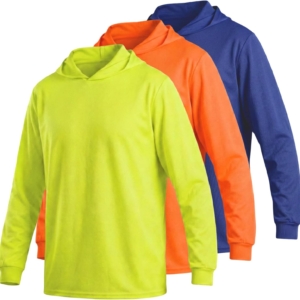 Safety Shirts with Hood High Visibility Long Sleeve T Shirt