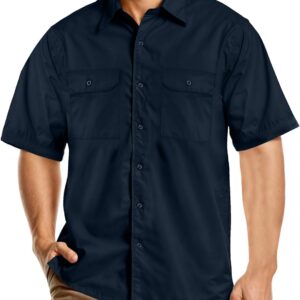 Men's Work Shirt Two Pockets Short Sleeve Durable Work Wear