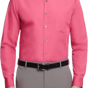 Mens Dress Shirt Regular Fit Poplin Solid