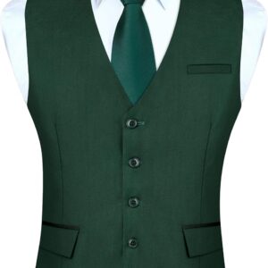 Men's Suit Vest Business Suit Vests for Men Formal Slim Fit Solid Wedding Dress Waistcoat for V-Neck Tuxedo Vest